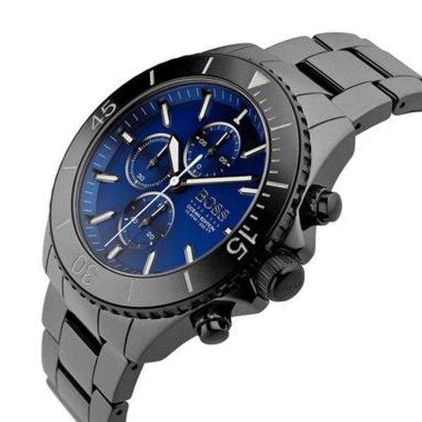  Shop Authentic Hugo Boss Ocean Edition Navy Blue Dial Black Steel Strap Watch for Men - 1513743 - Luxxuri