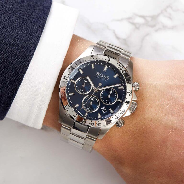  Shop Authentic Hugo Boss Hero Sport Blue Dial Silver Steel Strap Watch for Men - 1513755 - Luxxuri
