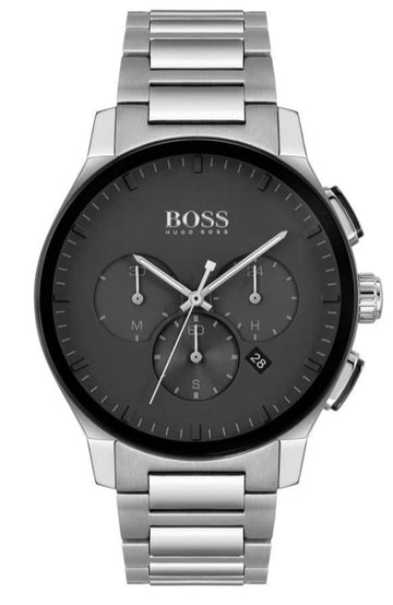  Shop Authentic Hugo Boss Peak Black Dial Silver Steel Strap Watch for Men - 1513762 - Luxxuri