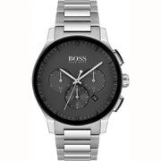  Shop Authentic Hugo Boss Peak Black Dial Silver Steel Strap Watch for Men - 1513762 - Luxxuri