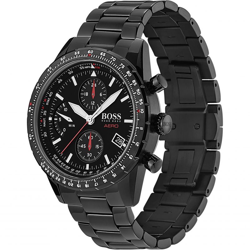 Shop Authentic Hugo Boss Aero Black Dial Black Steel Strap Watch for Men - 1513771 - Luxxuri