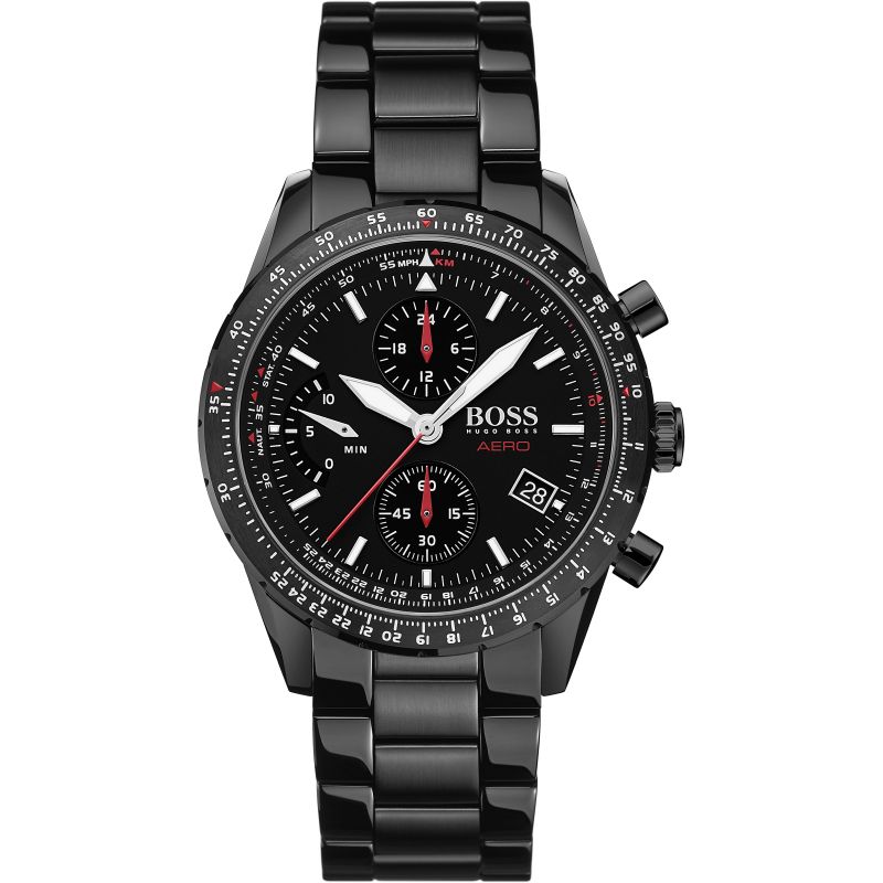  Shop Authentic Hugo Boss Aero Black Dial Black Steel Strap Watch for Men - 1513771 - Luxxuri