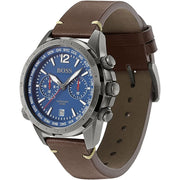  Shop Authentic Hugo Boss Nomad Blue Dial Brown Leather Strap Watch for Men - 1513773 - Luxxuri