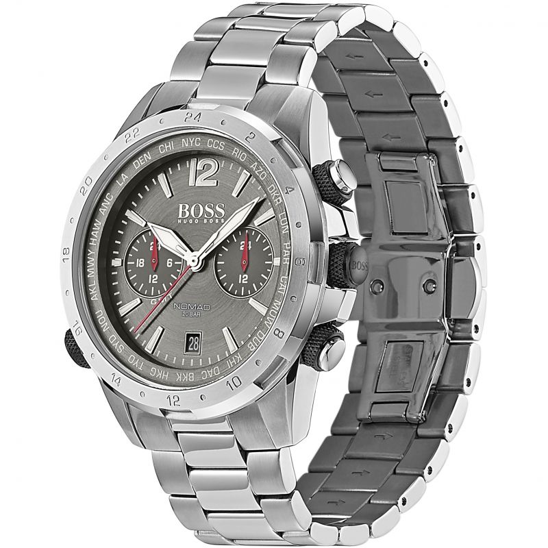  Shop Authentic Hugo Boss Nomad Grey Dial Silver Steel Strap Watch for Men - 1513774 - Luxxuri