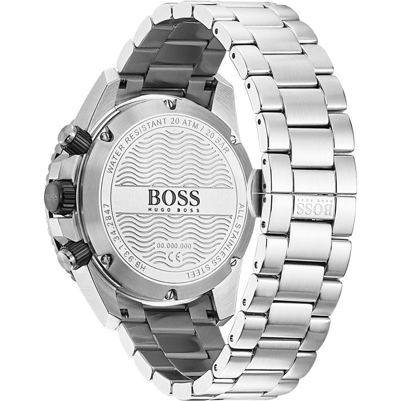  Shop Authentic Hugo Boss Vela Chronograph Diver Blue Dial Silver Steel Strap Watch for Men - 1513775 - Luxxuri