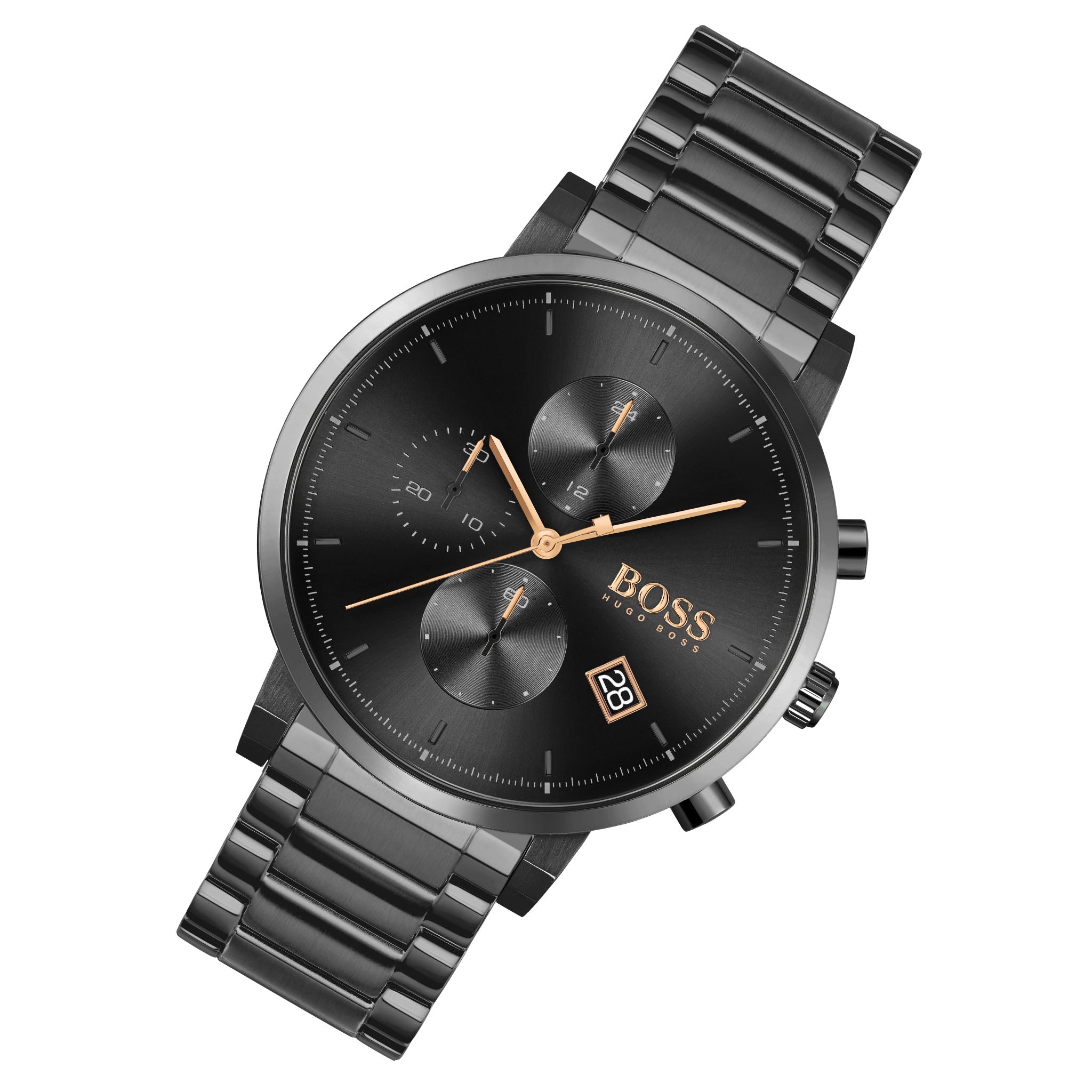  Shop Authentic Hugo Boss Integrity Black Dial Black Steel Strap Watch for Men - 1513780 - Luxxuri