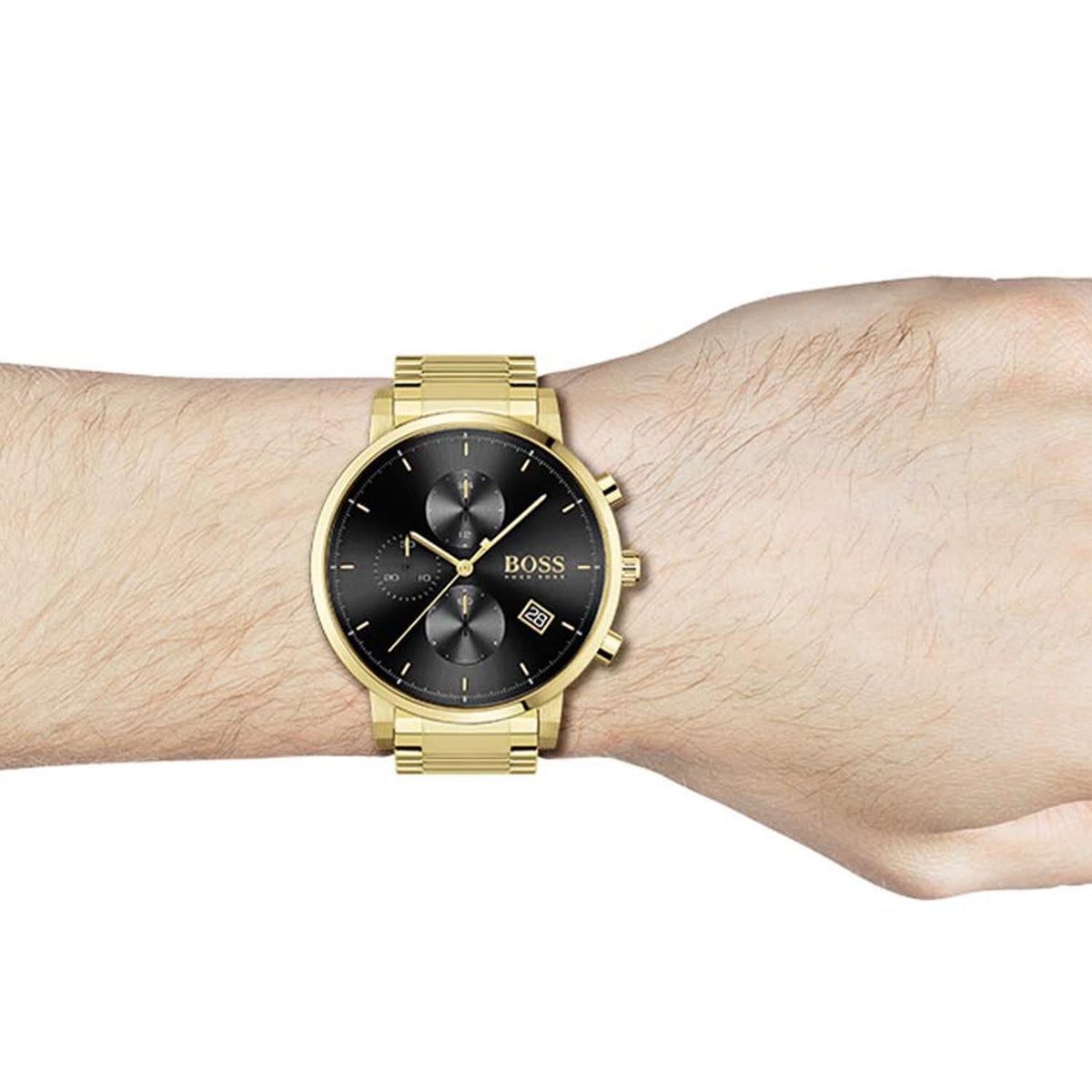  Shop Authentic Hugo Boss Integrity Chronograph Grey Dial Gold Steel Strap Watch for Men - 1513781 - Luxxuri
