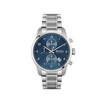  Shop Authentic Hugo Boss Skymaster Blue Dial Silver Steel Strap Watch for Men - 1513784 - Luxxuri