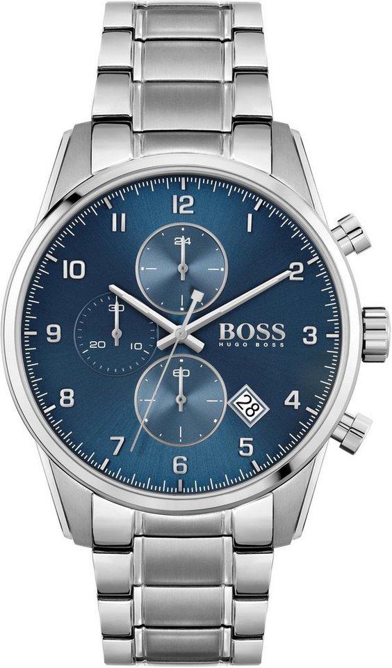  Shop Authentic Hugo Boss Skymaster Blue Dial Silver Steel Strap Watch for Men - 1513784 - Luxxuri
