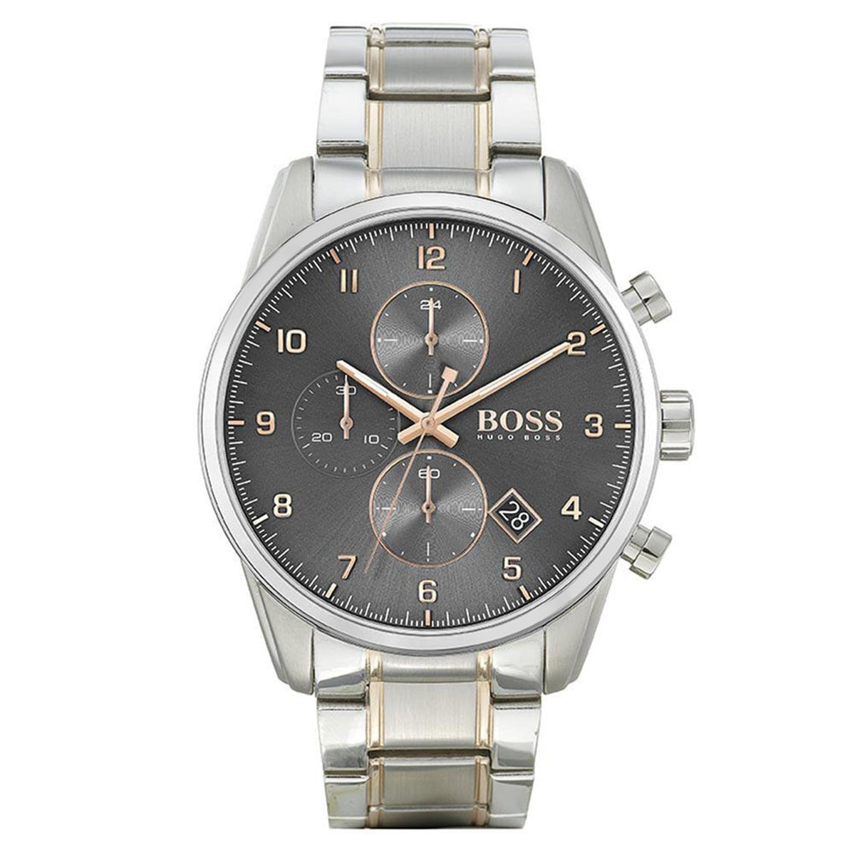  Shop Authentic Hugo Boss Skymaster Grey Dial Two Tone Steel Strap Watch for Men - 1513789 - Luxxuri