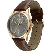  Shop Authentic Hugo Boss Ambassador Grey Dial Brown Leather Strap Watch for Men - 1513387 - Luxxuri