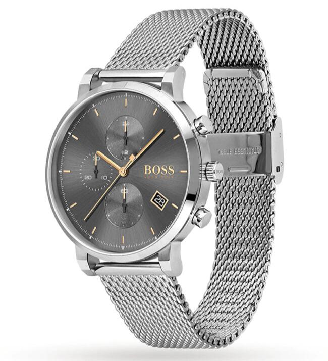  Shop Authentic Hugo Boss Integrity Grey Dial Silver Mesh Bracelet Watch for Men - 1513807 - Luxxuri