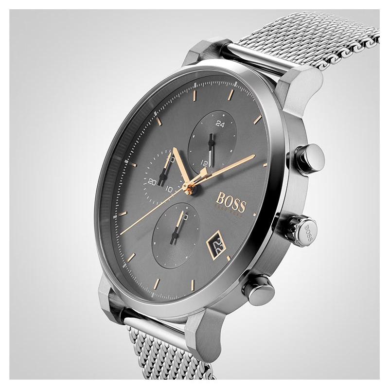  Shop Authentic Hugo Boss Integrity Grey Dial Silver Mesh Bracelet Watch for Men - 1513807 - Luxxuri