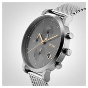  Shop Authentic Hugo Boss Integrity Grey Dial Silver Mesh Bracelet Watch for Men - 1513807 - Luxxuri