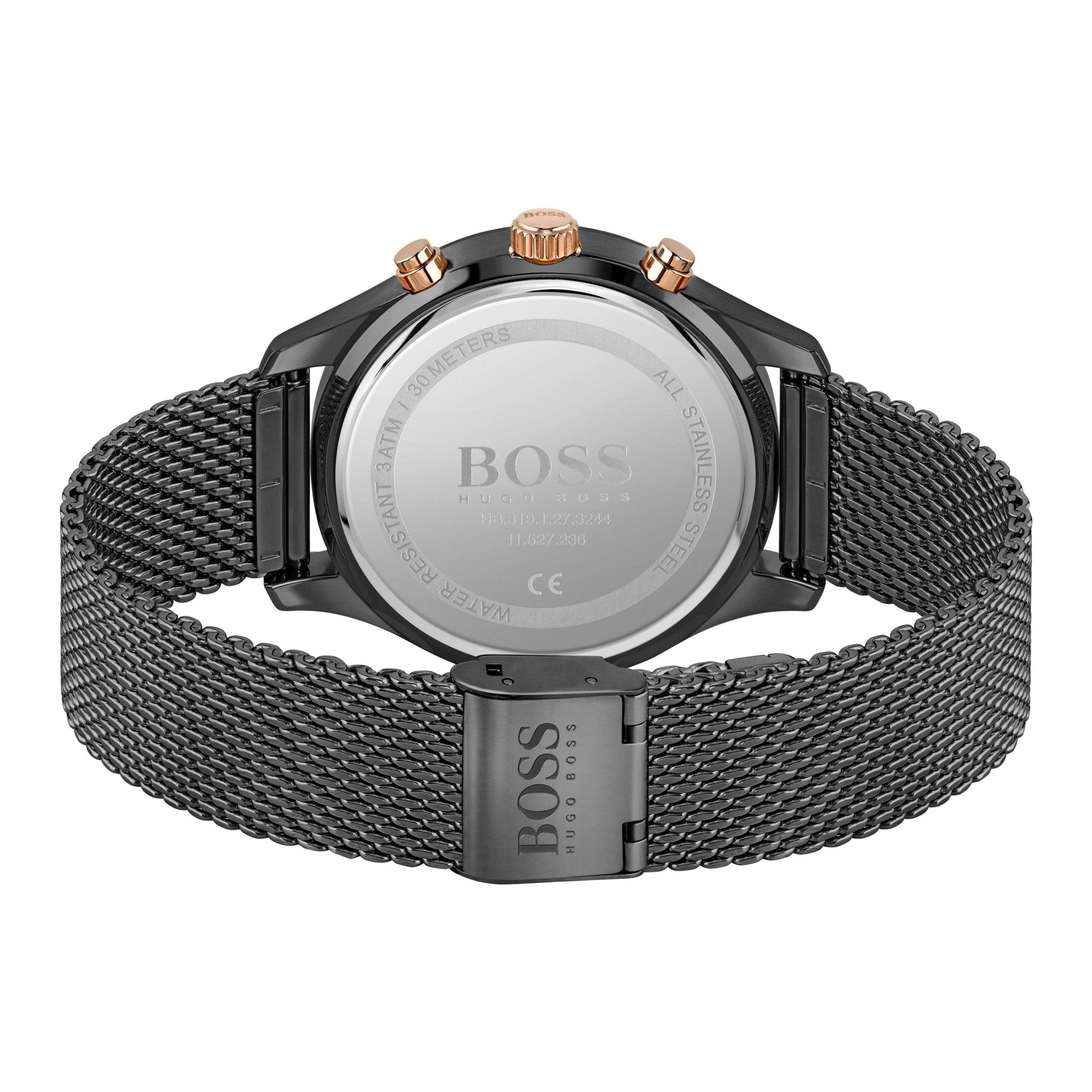  Shop Authentic Hugo Boss Associate Black Dial Black Mesh Bracelet Watch for Men - 1513811 - Luxxuri