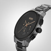  Shop Authentic Hugo Boss Peak Black Dial Black Steel Strap Watch for Men - 1513814 - Luxxuri