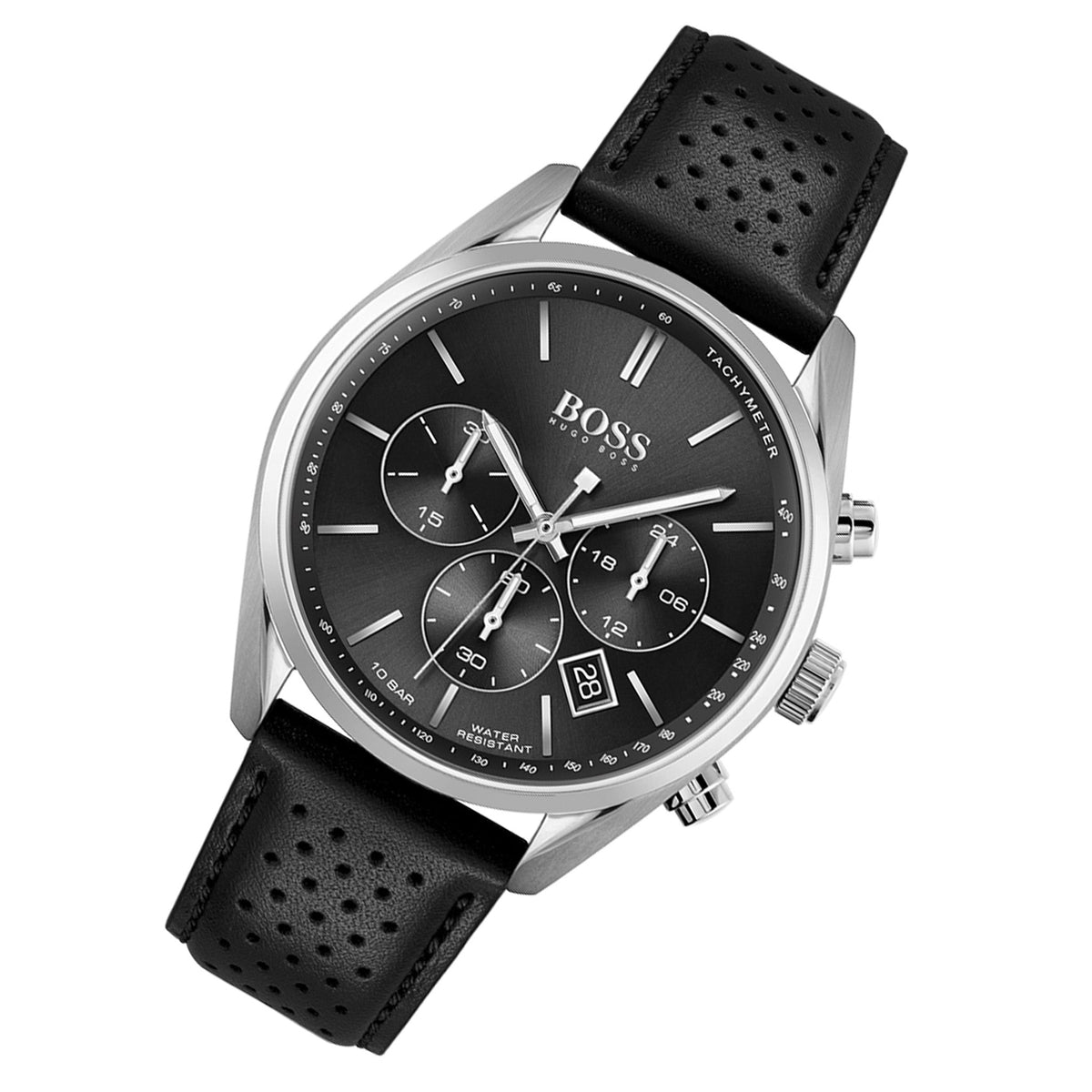  Shop Authentic Hugo Boss Champion Black Dial Black Leather Strap Watch for Men - 1513816 - Luxxuri