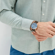  Shop Authentic Hugo Boss Champion Blue Dial Brown Leather Strap Watch for Men - 1513817 - Luxxuri