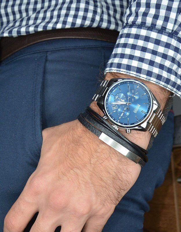  Shop Authentic Hugo Boss Champion Blue Dial Silver Steel Strap Watch for Men - 1513818 - Luxxuri