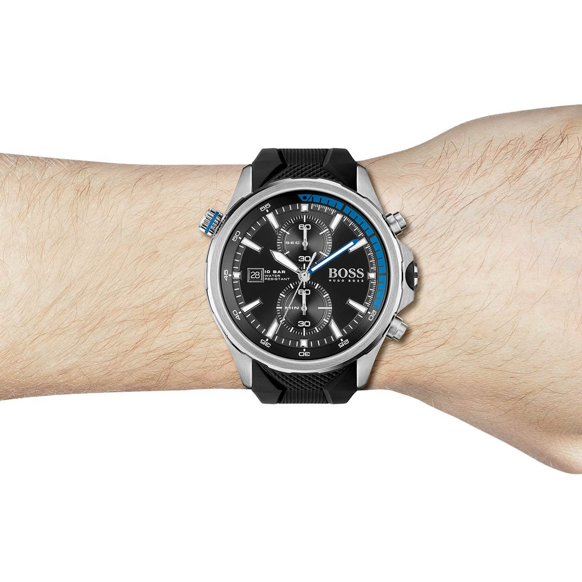  Shop Authentic Hugo Boss Globetrotter Black Dial Black Silicone Strap Watch for Men - 1513820 - Luxxuri