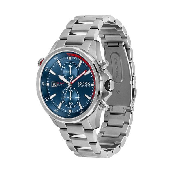  Shop Authentic Hugo Boss Globetrotter Blue Dial Silver Steel Strap Watch for Men - 1513823 - Luxxuri
