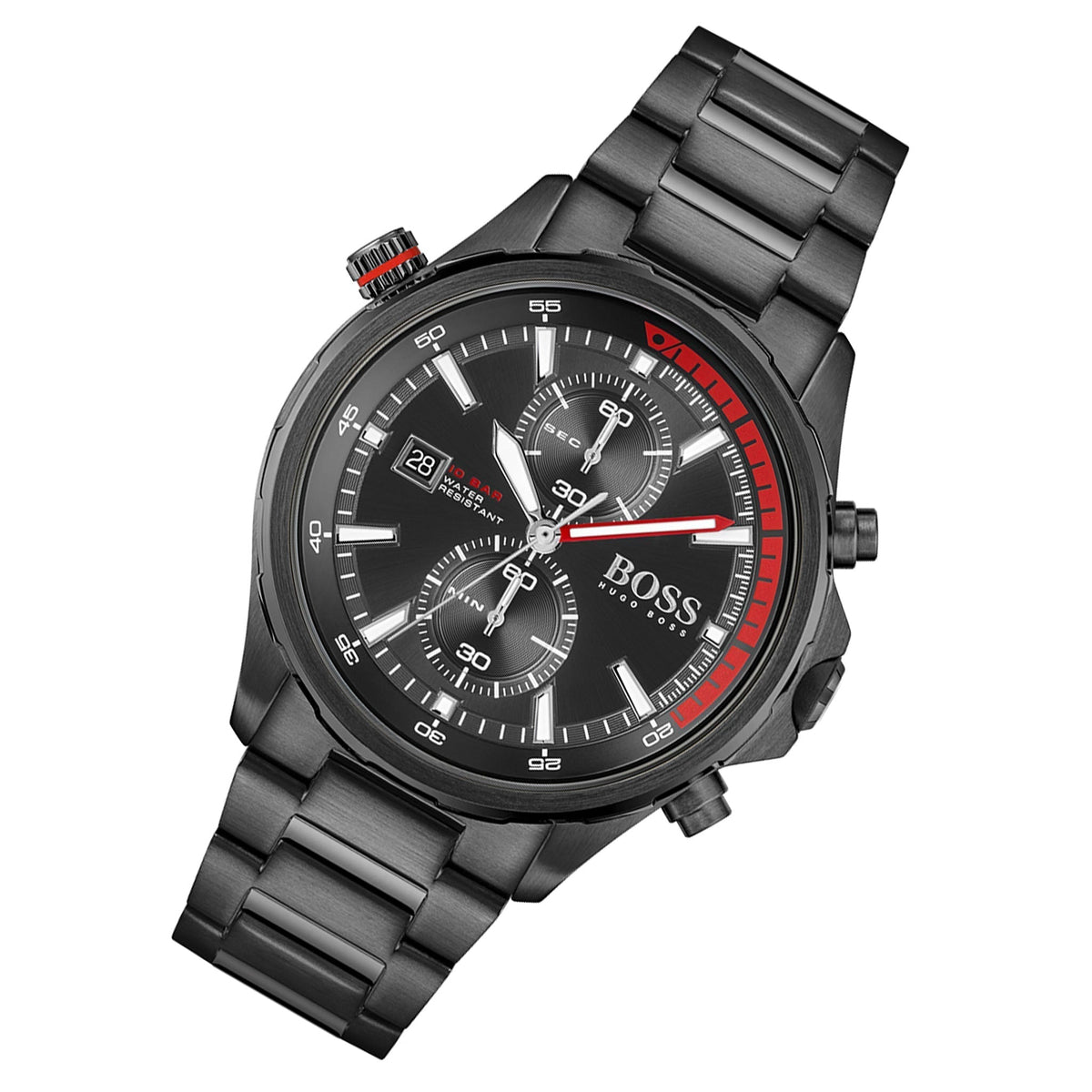  Shop Authentic Hugo Boss Globetrotter Black Dial Black Steel Strap Watch for Men - 1513825 - Luxxuri