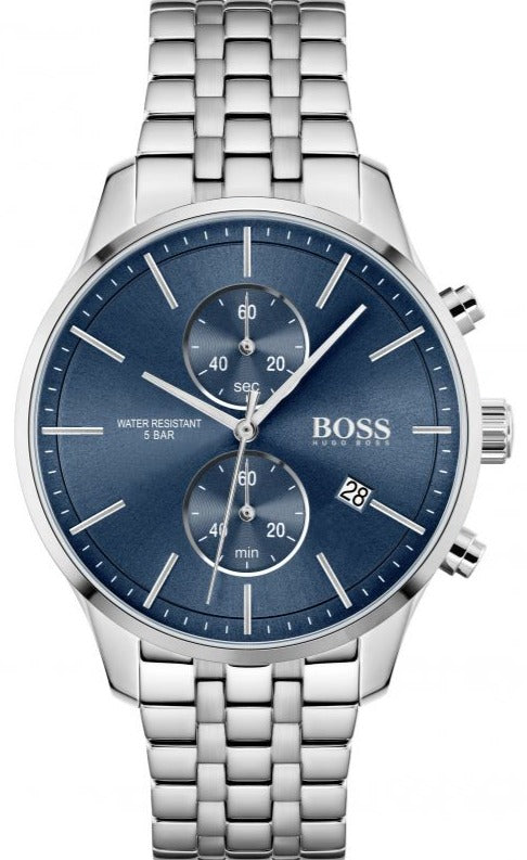  Shop Authentic Hugo Boss Jet Blue Dial Silver Steel Strap Watch for Men - 1513384 - Luxxuri