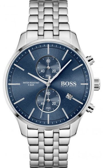  Shop Authentic Hugo Boss Jet Blue Dial Silver Steel Strap Watch for Men - 1513384 - Luxxuri