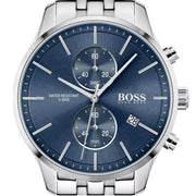  Shop Authentic Hugo Boss Associate Blue Dial Silver Steel Strap Watch for Men - 1513839 - Luxxuri