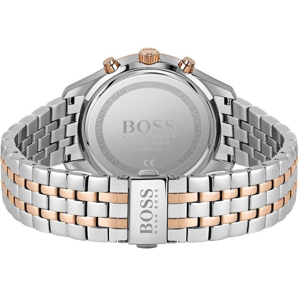 Shop Authentic Hugo Boss Associate Chronograph Black Dial Two Tone Steel Strap Watch for Men - 1513840 - Luxxuri
