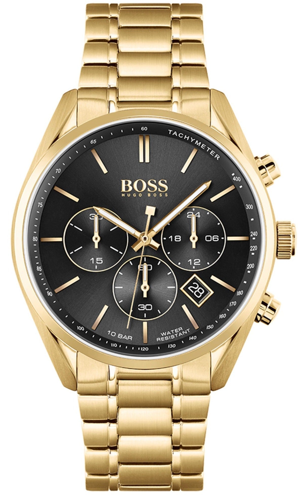 Shop Authentic Hugo Boss Champion Black Dial Gold Steel Strap Watch for Men - 1513848 - Luxxuri