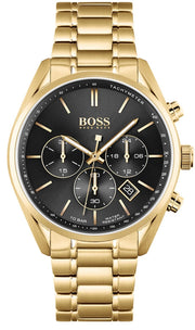  Shop Authentic Hugo Boss Champion Black Dial Gold Steel Strap Watch for Men - 1513848 - Luxxuri