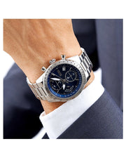  Shop Authentic Hugo Boss Pilot Blue Dial Silver Steel Strap Watch for Men - 1513850 - Luxxuri