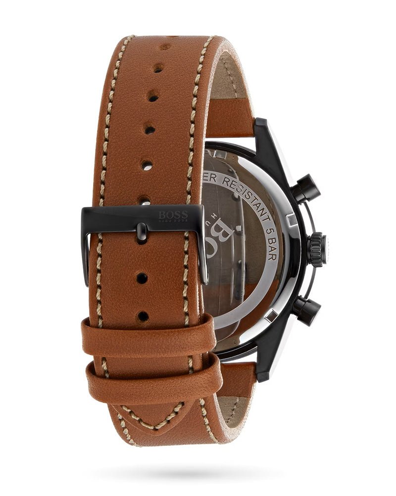  Shop Authentic Hugo Boss Pilot Black Dial Brown Leather Strap Watch for Men - 1513851 - Luxxuri