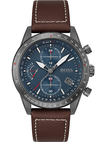  Shop Authentic Hugo Boss Pilot Edition Blue Dial Brown Leather Strap Watch for Men - 1513852 - Luxxuri