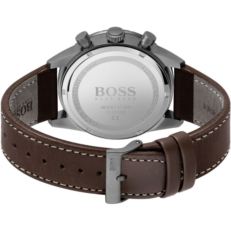  Shop Authentic Hugo Boss Pilot Edition Blue Dial Brown Leather Strap Watch for Men - 1513852 - Luxxuri