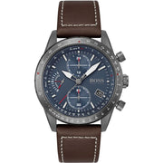  Shop Authentic Hugo Boss Pilot Edition Blue Dial Brown Leather Strap Watch for Men - 1513852 - Luxxuri