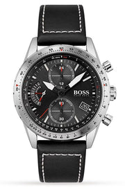  Shop Authentic Hugo Boss Pilot Edition Black Dial Black Leather Strap Watch for Men - 1513853 - Luxxuri