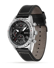  Shop Authentic Hugo Boss Pilot Edition Black Dial Black Leather Strap Watch for Men - 1513853 - Luxxuri