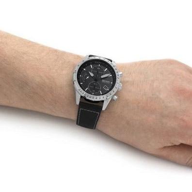  Shop Authentic Hugo Boss Pilot Edition Black Dial Black Leather Strap Watch for Men - 1513853 - Luxxuri