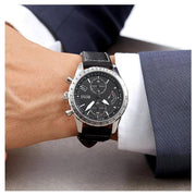  Shop Authentic Hugo Boss Pilot Edition Black Dial Black Leather Strap Watch for Men - 1513853 - Luxxuri