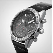  Shop Authentic Hugo Boss Pilot Edition Black Dial Black Leather Strap Watch for Men - 1513853 - Luxxuri