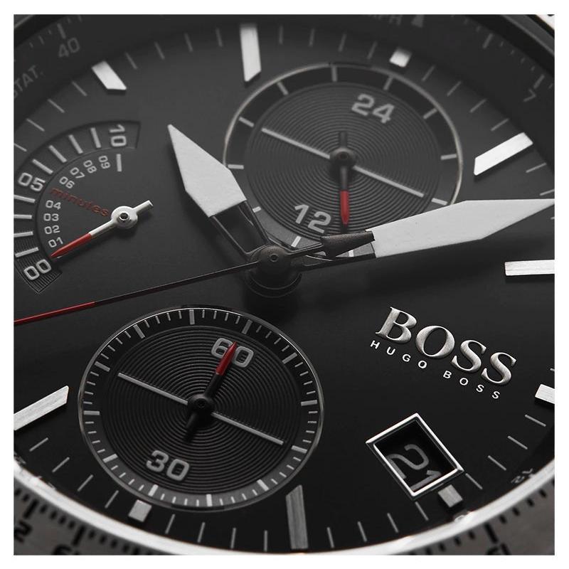  Shop Authentic Hugo Boss Pilot Edition Black Dial Black Leather Strap Watch for Men - 1513853 - Luxxuri