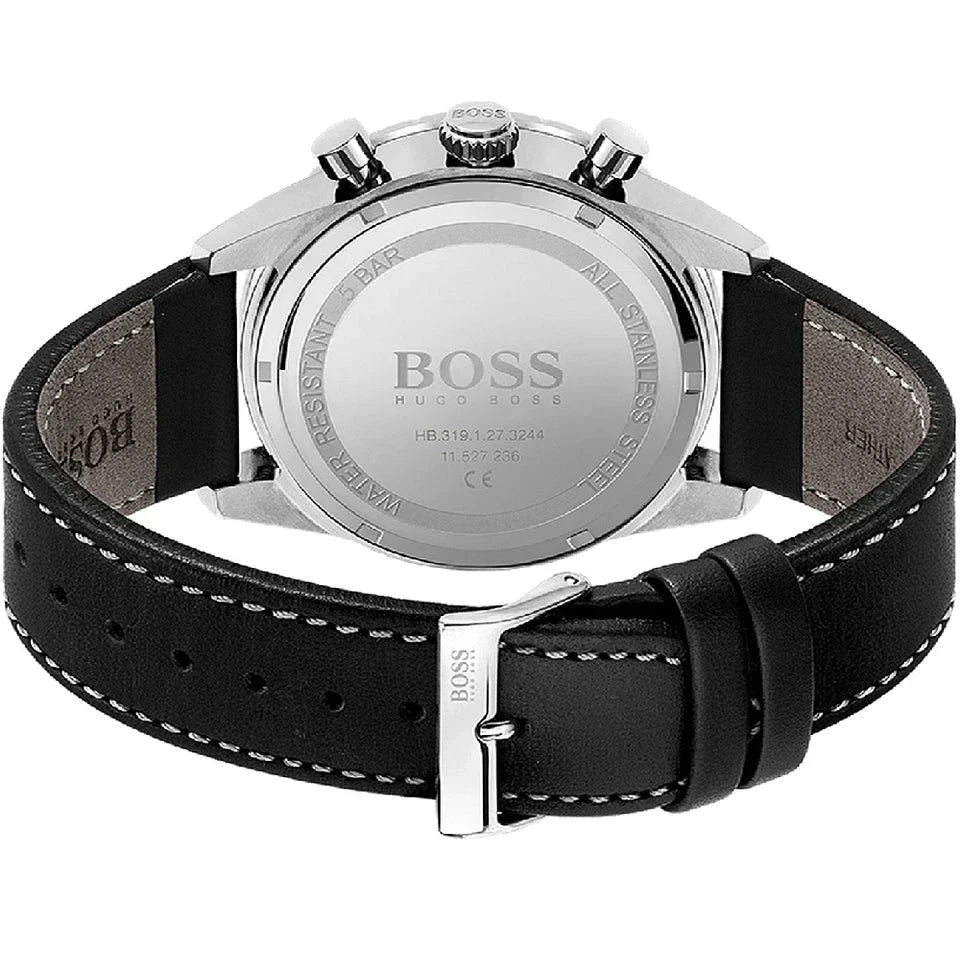  Shop Authentic Hugo Boss Pilot Edition Black Dial Black Leather Strap Watch for Men - 1513853 - Luxxuri
