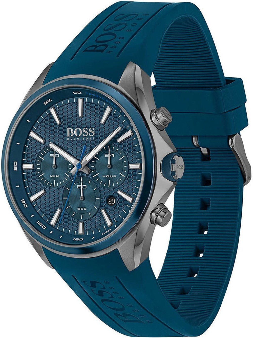  Shop Authentic Hugo Boss Distinct Blue Dial Blue Rubber Strap Watch for Men - 1513856 - Luxxuri