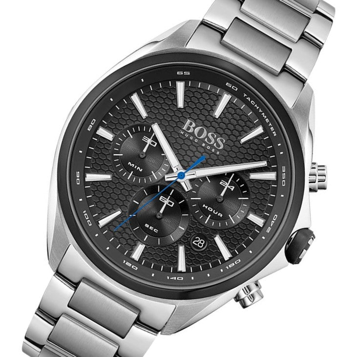  Shop Authentic Hugo Boss Montre Distinct Black Dial Silver Steel Strap Watch for Men - 1513857 - Luxxuri