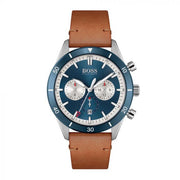  Shop Authentic Hugo Boss Santiago Blue Dial Brown Leather Strap Watch for Men - 1513860 - Luxxuri