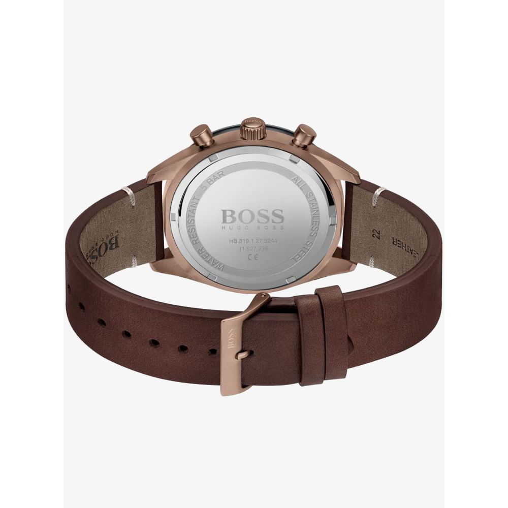  Shop Authentic Hugo Boss Santiago Grey Dial Brown Leather Strap Watch for Men - 1513861 - Luxxuri