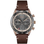  Shop Authentic Hugo Boss Santiago Grey Dial Brown Leather Strap Watch for Men - 1513861 - Luxxuri