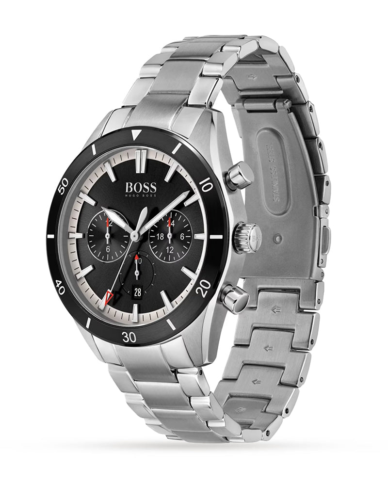  Shop Authentic Hugo Boss Santiago Black Dial Silver Steel Strap Watch for Men - 1513862 - Luxxuri